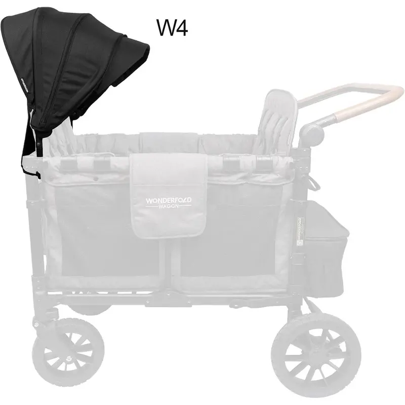 Wonderfold Retractable Sun Canopy – Uv-Blocking Shade For W4 Elite & Luxe Strollers 1
