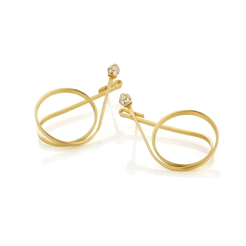 Yellow Gold Diamond Hoop Earrings – Alternate Style 1