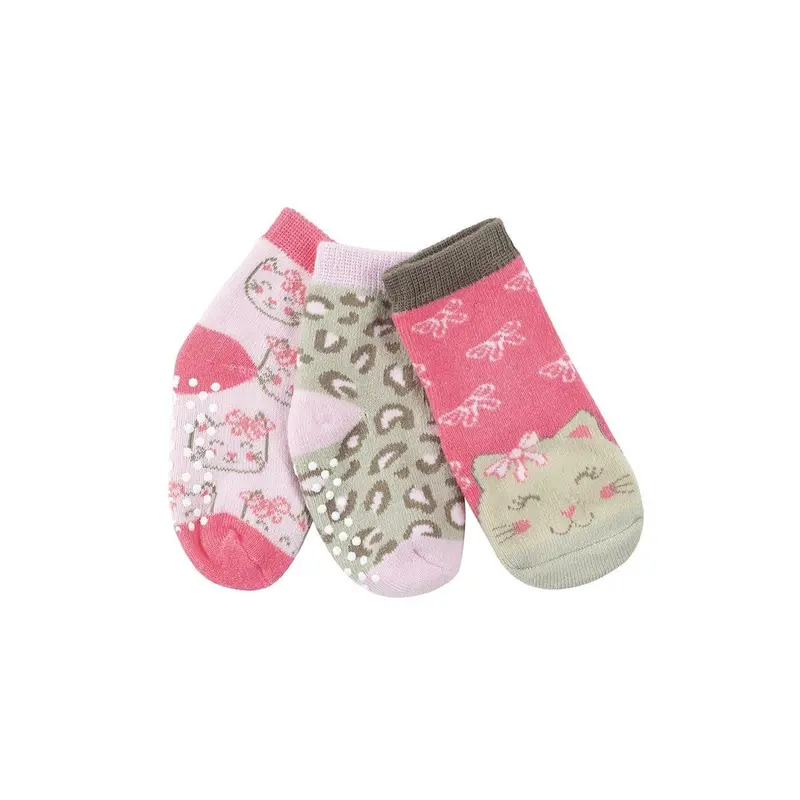 Zoocchini Kallie The Kitten Terry Socks – 3-Pair Pack, 0–24 Months 1