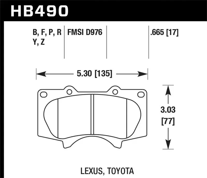 Hawk Performance Hb490Y.665 Lts Brake Pads – 0.665" Thickness, 5.3" Width 1