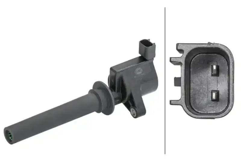 Hella 358168571 Ignition Coil – 2-Pin Flush-Mount Pencil Coil With Bolt-On Mounting 1